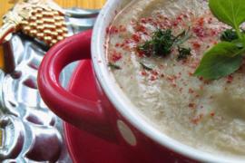 Крем-суп баклажановый на грибном бульоне