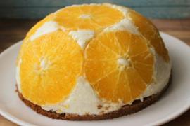 Творожный торт без желатина с апельсинами