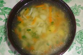 Суп с вермишелью и имбирем