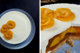 Желейный торт с персиками