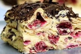 Торт из лаваша «Вишневое блаженство»: рецепт без выпечки
