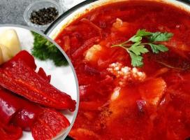 Красный борщ со сладким перцем и салом: одесский рецепт