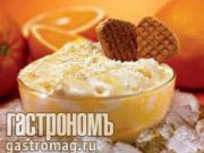 Апельсиновое мороженое с белым шоколадом