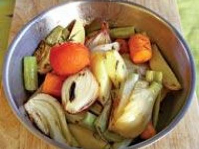 Жареные овощи, с ароматом базилика