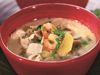 Суп с креветками в азиатском стиле