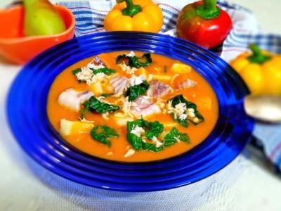 Овощной суп-пюре с рыбой и хреном