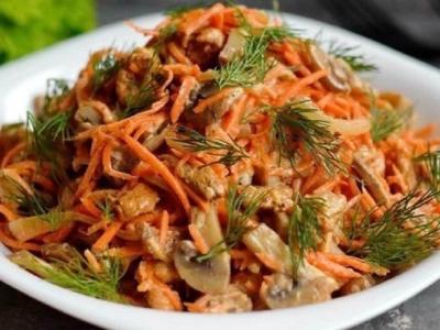 Сытный салат «Верный муж» с корейской морковью