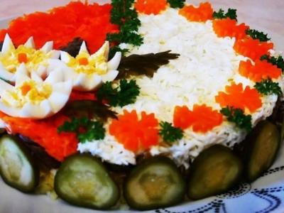 Торт из куриной печени с морковью и картошкой